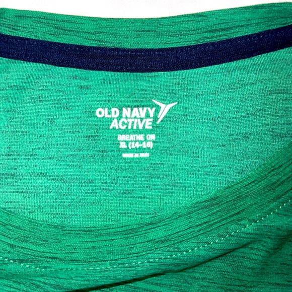 Boys Old Navy Active Green Short Sleeve Tee-Shirt. Size XL. 14-16. Soccer - Picture 3 of 5